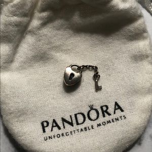 Heart lock and key pandora charm
